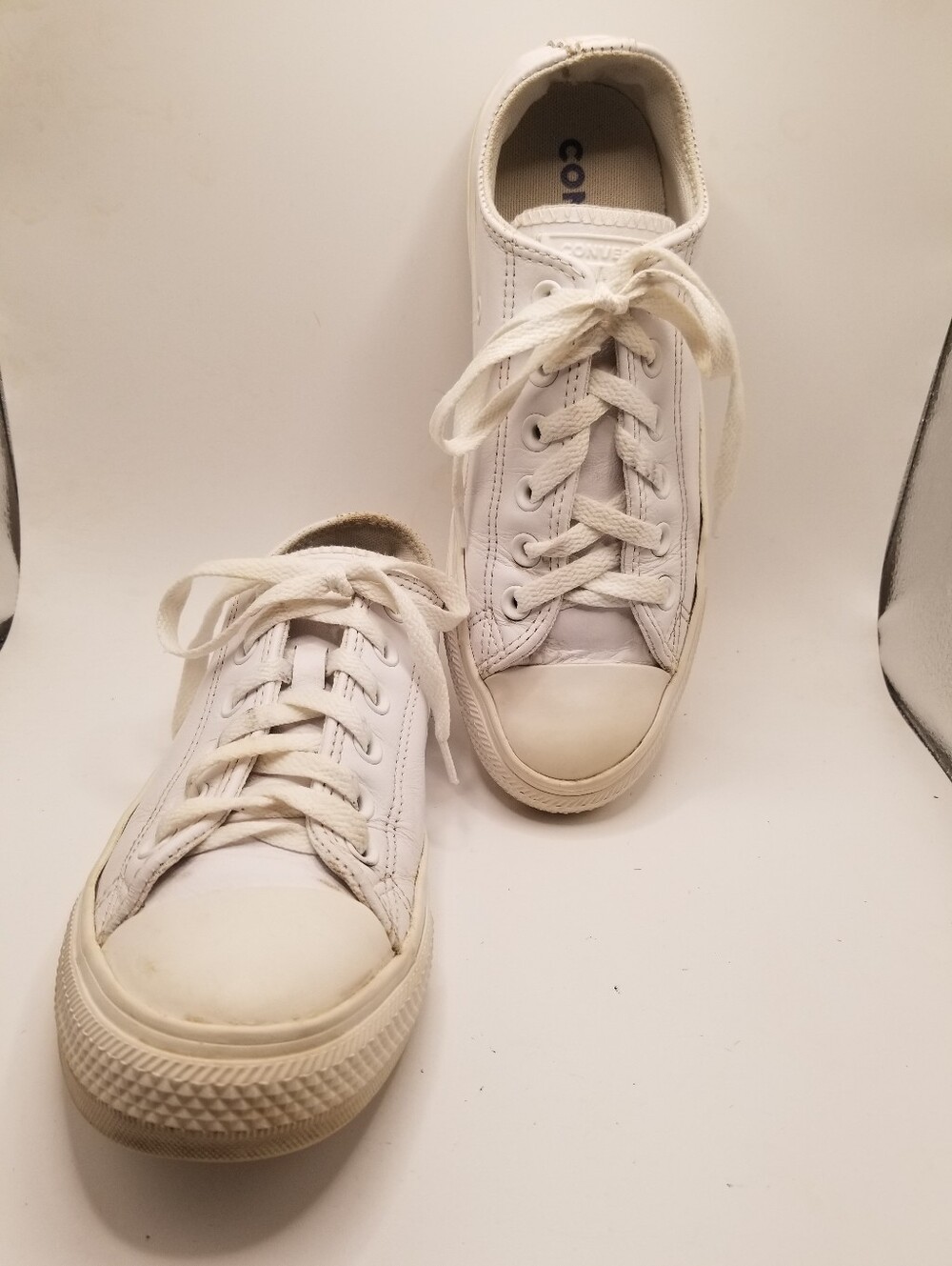 Converse All Star Low Top Leather Sneakers White Women's 7 Men's 5